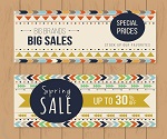big sales boho banner vector